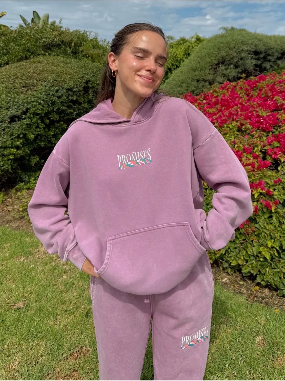 Promises Dusty Lavender Hoodie - Cozy Logo Pullover.